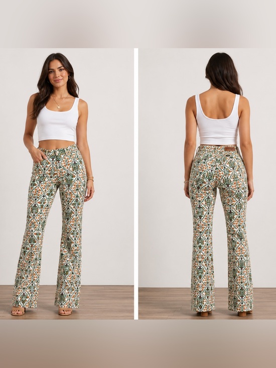 Wrangler Denim - NWT Wrangler High Rise Fierce Flare Jeans Floral Print Retro Boho Size 6/28X32